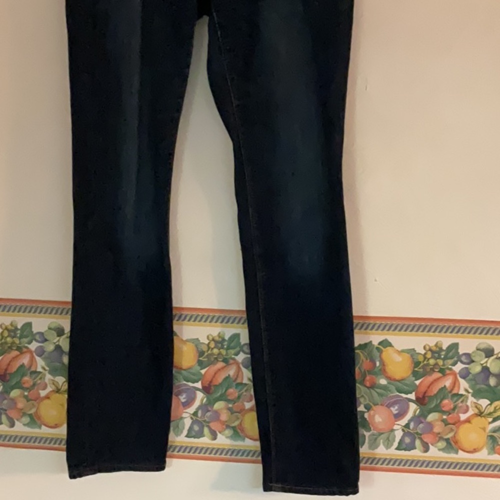 Express Stella Skinny Low Rise Jeans, Size 8R, Dark Blue Denim - Picture 3 of 11